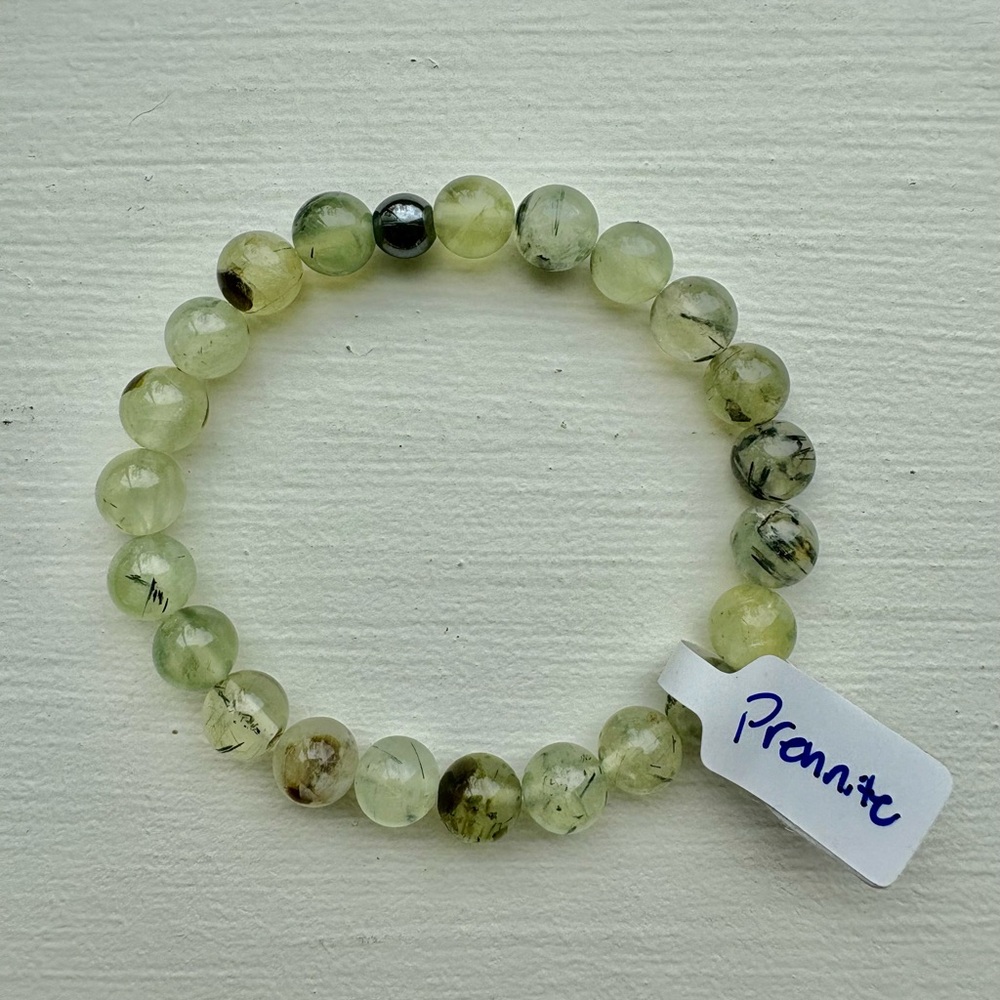 Natural 8mm Phrenite Beaded Bracelet